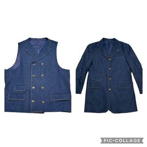 Brand new without Tags Vittorio St. Angelo Mens Denim Blazer and Jacket 44 Long